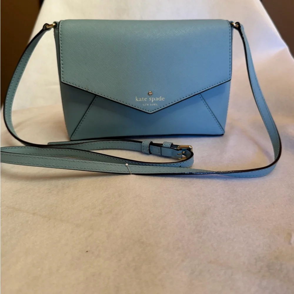 kate spade Cedar Street Monday light blue Saffiano Crossbody Envelope Bag - Picture 2 of 6